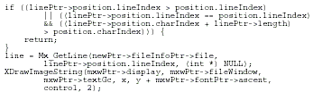 Figure 7. Continuation lines are indented 8 spaces.